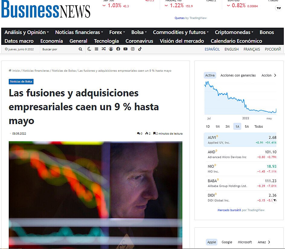 Las fusiones y adquisiciones empresariales caen un 9 % hasta mayo